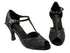 2712 Black Satin & Black Trim with 3" heel in the photo