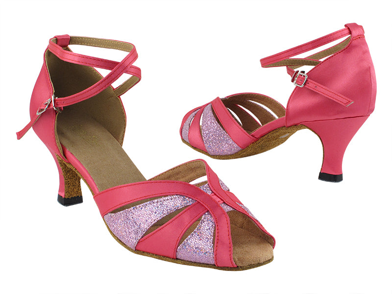 2713 246 Pink Satin_190 Purple Scale with 2.5&quot; Heel in the photo