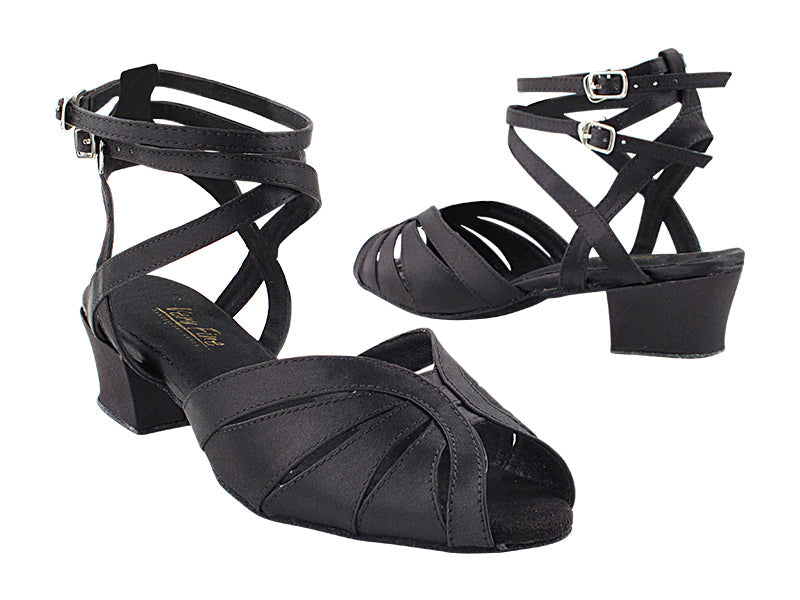 2713F Black Satin_5009 BackStraps with 1.5&quot; Heel (2001) in the photo