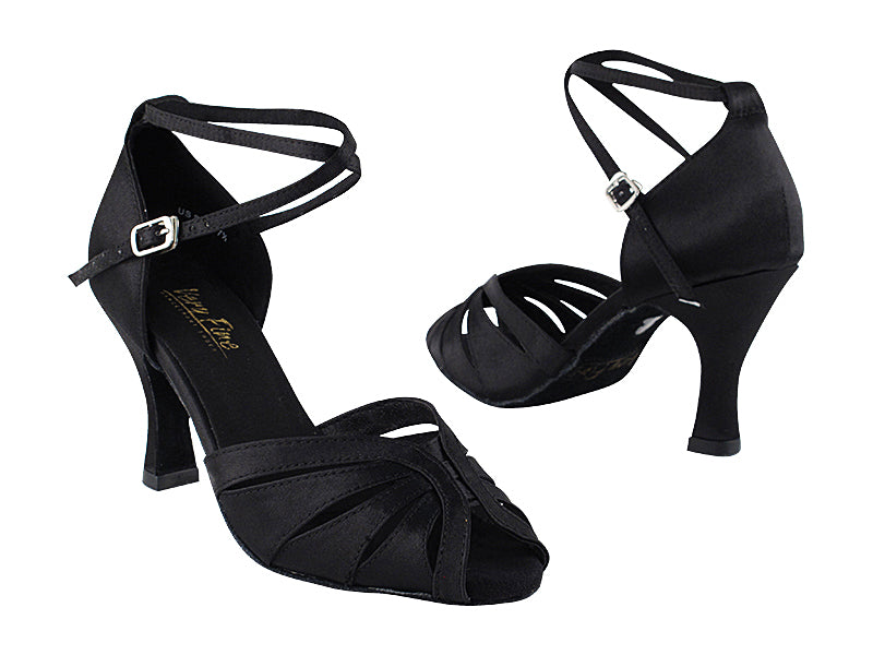 2713 Black Satin with 3&quot; heel in the photo