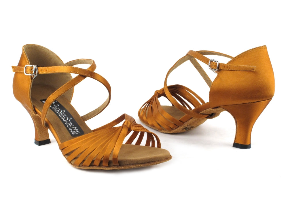 2714LEDSS Dark Tan Satin with 2.5&quot; heel (2040) in the photo