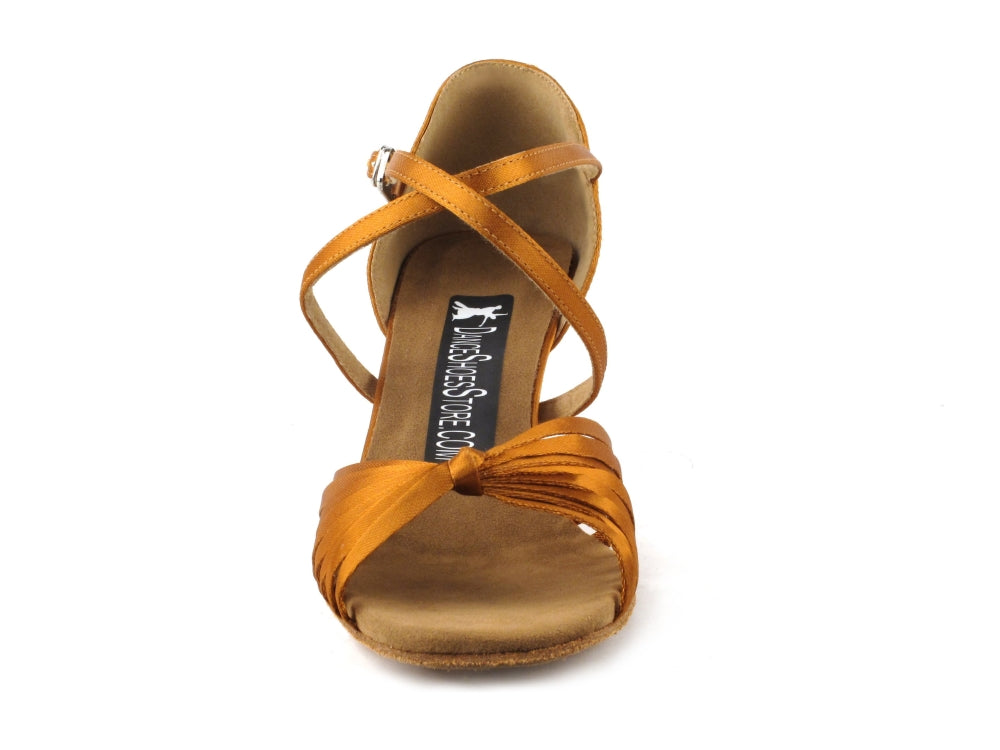 2714LEDSS Dark Tan Satin with 2.5&quot; heel (2040) in the photo