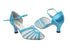 2719 104 Blue Flower Satin_Flesh Mesh with 2.5" Heel in the photo