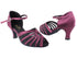 2719 111 Purple Satin_Black Mesh with 2.5" Heel in the photo