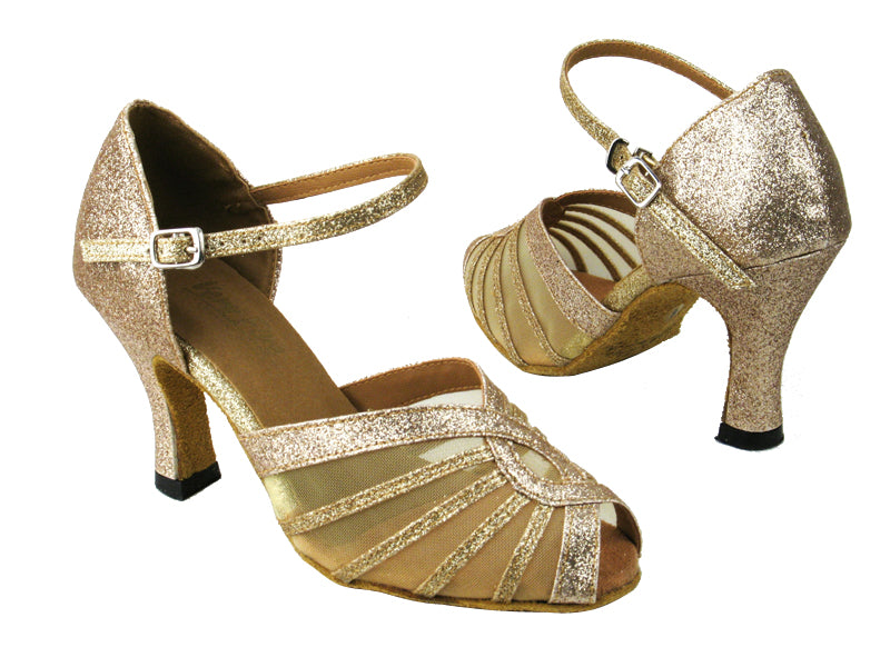 2719 125 Gold Stardust_Flesh Mesh with 3&quot; heel in the photo