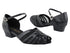 2719FT Black Leather_Black Mesh with 1" Flat Heel in the photo