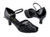 2719 Black Patent_Black Mesh with 2.5" Low heel in the photo