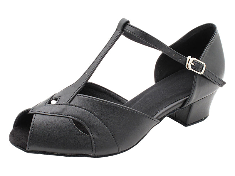 2720 Black Leather with 1.5&quot; Medium heel in the photo