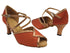 2721 Dark Tan Satin_Dark Tan Copper Trim with 2.5" Heel (2899) in the photo