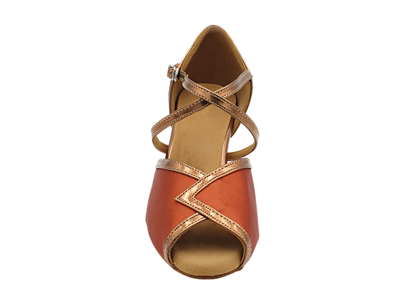 2721 Dark Tan Satin_Dark Tan Copper Trim with 2.5&quot; Heel (2899) in the photo