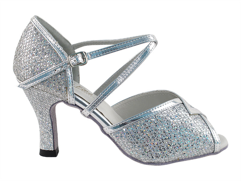 2721 Silver Sparklenet & Silver Leather Trim