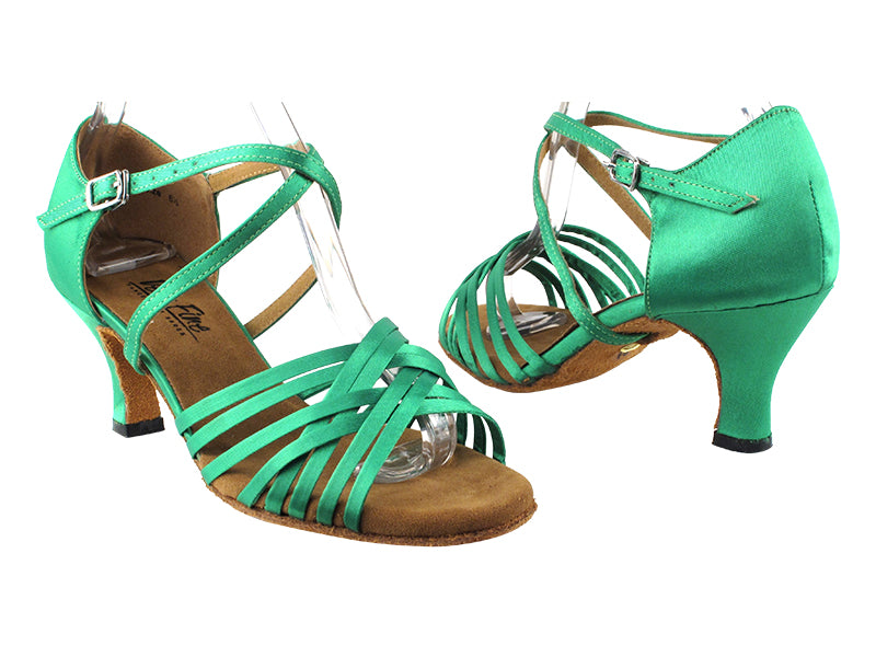 2784LEDSS Green Satin with 2.5&quot; Low heel (2899) in the photo