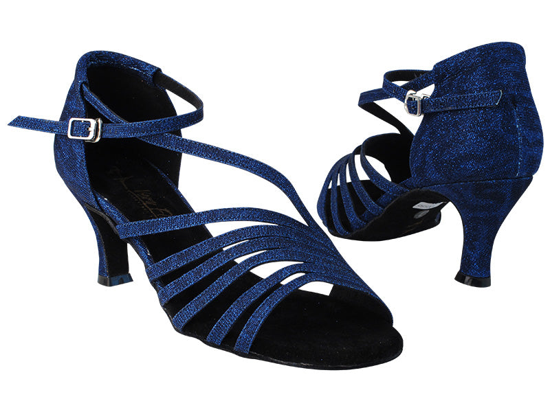 2824LEDSS 67 Glitter Dark Blue Illusion Satin with 2.6&quot; Low Heel in the photo