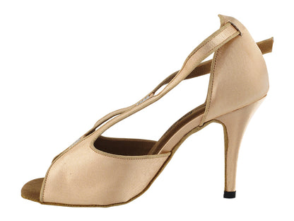 2825LEDSS Light Brown Satin with 3.5&quot; Stiletto Heel in the photo