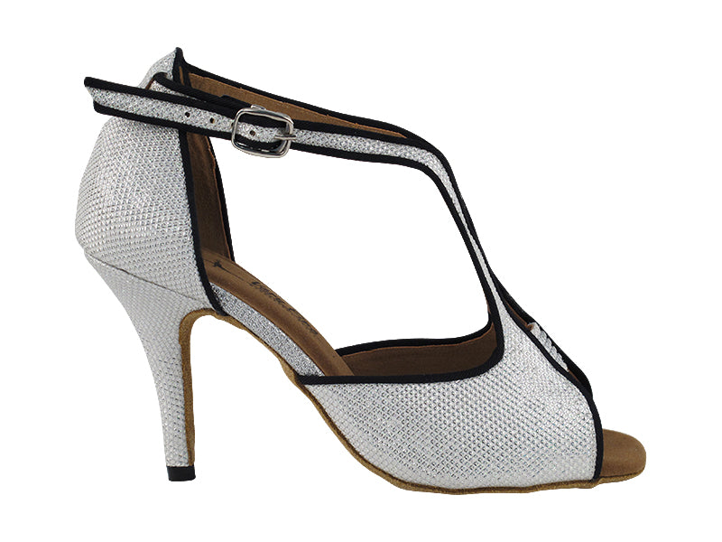 2825LEDSS White Gliter Satin with 3.5" Stiletto Heel in the photo