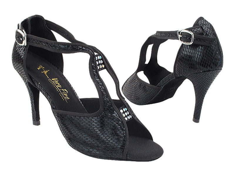 2825LEDSS 110 Snake Black with 3.5&quot; Stiletto Heel (575) in the photo