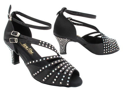 2826Bling Black Satin with 2.5" Heel (2899) in the photo
