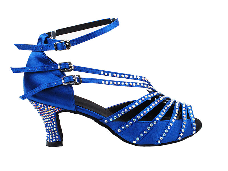 2826Bling Gem Blue Satin with 2.5" Heel (PG) in the photo