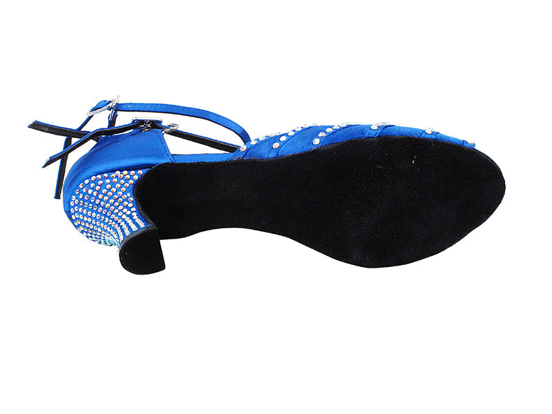 2826Bling Gem Blue Satin with 2.5" Heel (PG) in the photo