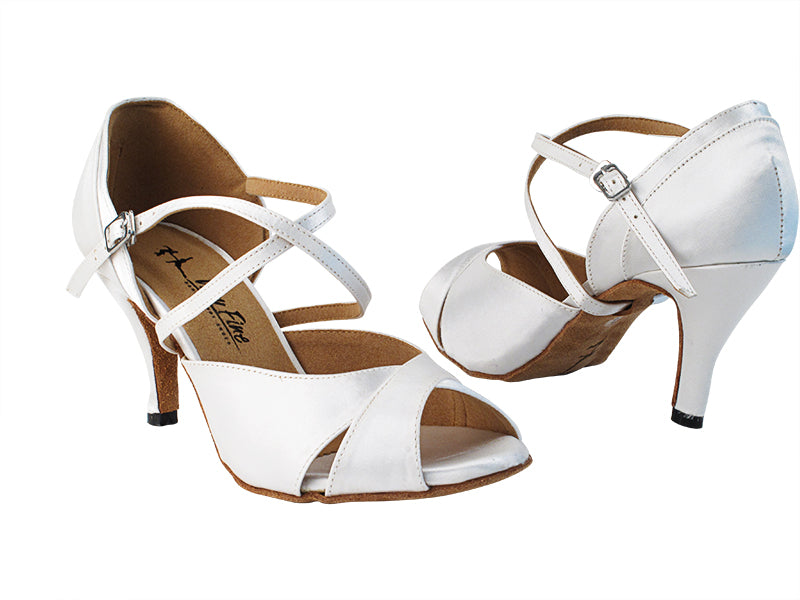 2828LEDSS White Satin with 3&quot; Stiletto Heel in the photo