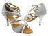 2829DXLEDSS 32 Silver Glitter Satin_70 Snake Silver Satin with 3" STILETTO HEEL (428) in the photo