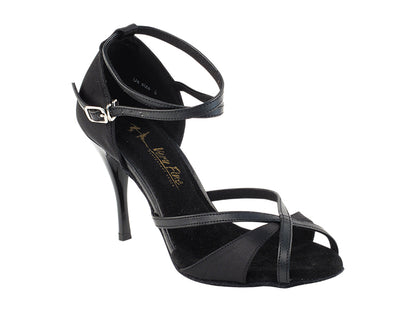 2829LEDSS Black Satin_Black Trim with 3.5&quot; Stiletto Black Plated Heel in the photo