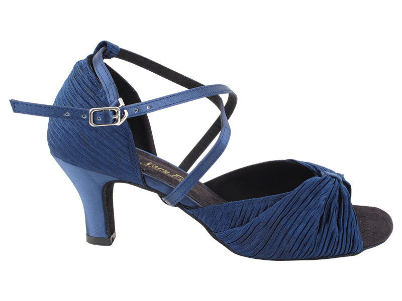 2830LEDSS Dark Blue Satin with 2.5" low heel in the photo