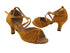 2830LEDSS Dark Tan Satin with 2.5" low heel in the photo