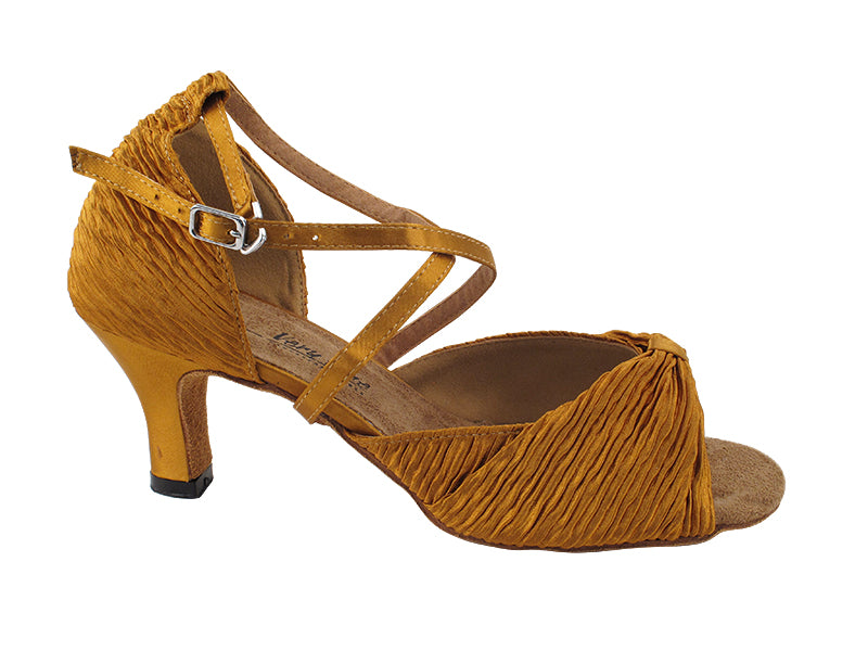 2830LEDSS Dark Tan Satin with 2.5" low heel in the photo