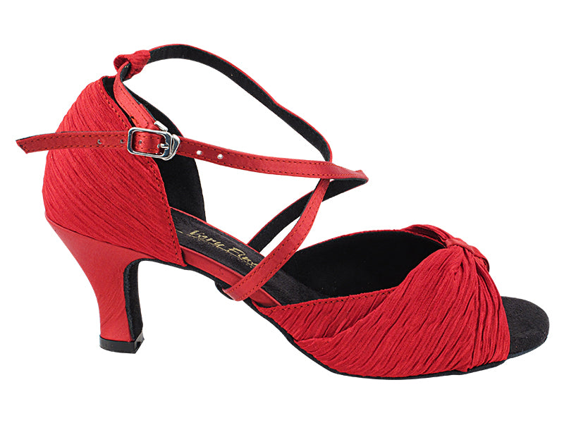 2830LEDSS  Burgundy Red Satin with 2.5" low heel in the photo