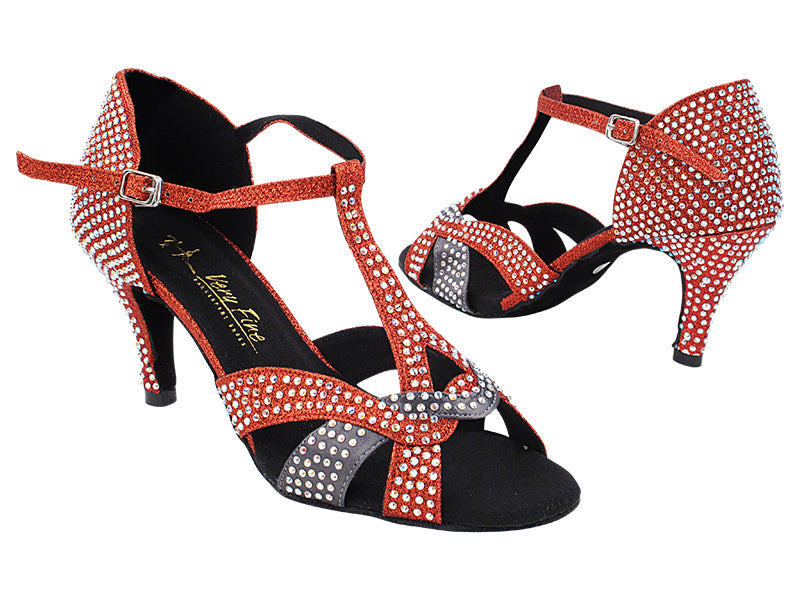 2839Bling 074 Red Satin &amp; 079 Grey Satin_FMS with 3&quot; Stiletto Heel (428) in the photo