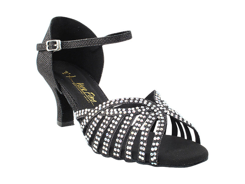 2859Bling Black Glitter Satin with 2.5&quot; Heel (2899) in the photo