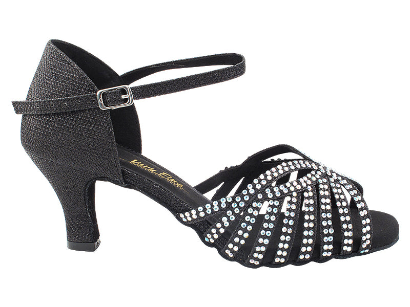 2859Bling Black Glitter Satin with 2.5&quot; Heel (2899) in the photo