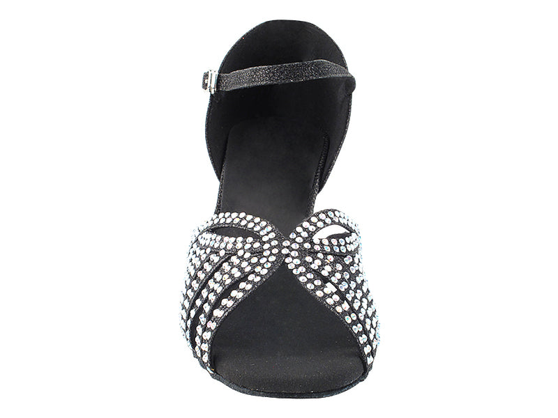 2859Bling Black Glitter Satin with 2.5&quot; Heel (2899) in the photo