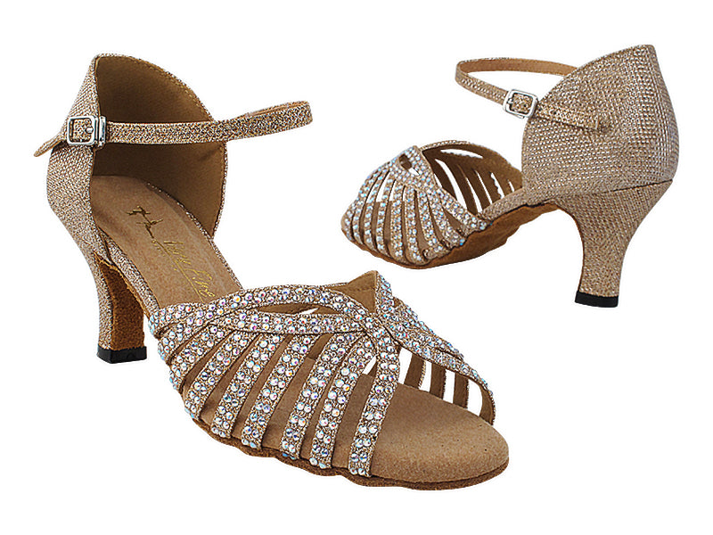 2859Bling Champagne Glitter Satin with 2.5&quot; Heel (2899) in the photo