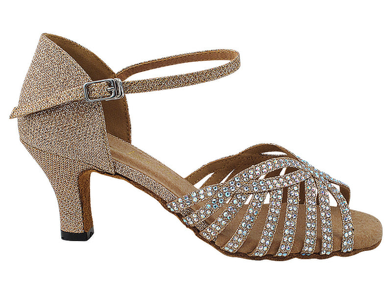 2859Bling Champagne Glitter Satin with 2.5&quot; Heel (2899) in the photo