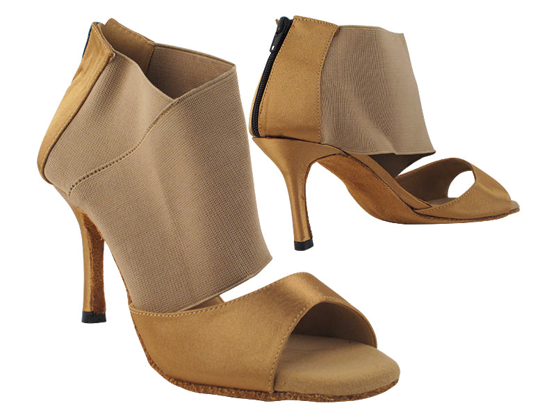 2897LEDSS Brown Satin with 3&quot; Slim Heel (6646) in the photo