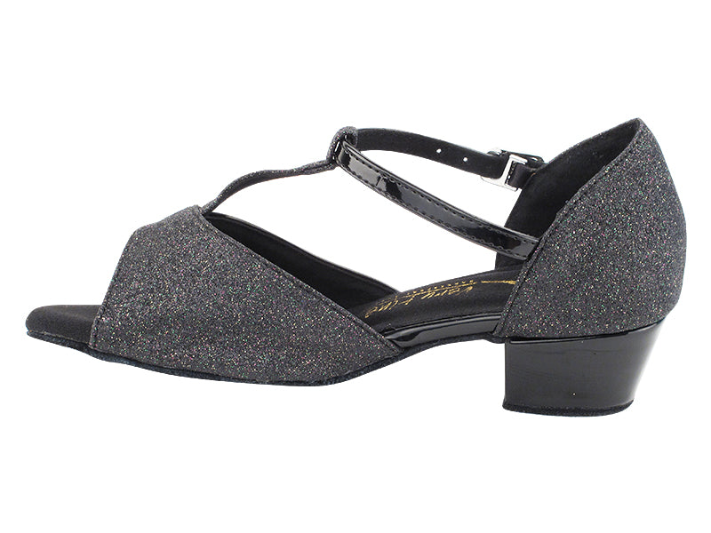 2901GLEDSS Black Glitter &amp; Black Patent with 1.5&quot; heel in the photo