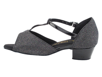 2901GLEDSS Black Glitter &amp; Black Patent with 1.5" heel in the photo