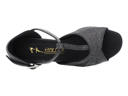 2901GLEDSS Black Glitter &amp; Black Patent with 1.5" heel in the photo