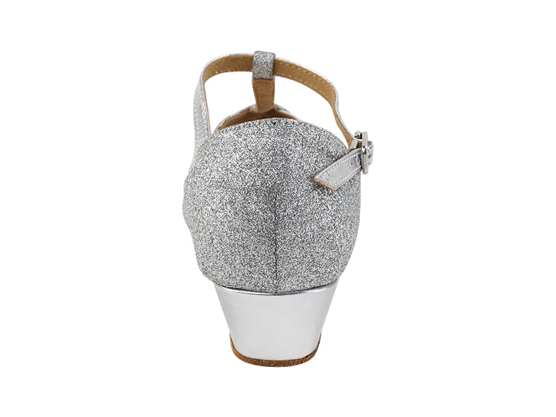 2901GLEDSS Silver Glitter &amp; Silver Leather with 1.5" heel in the photo