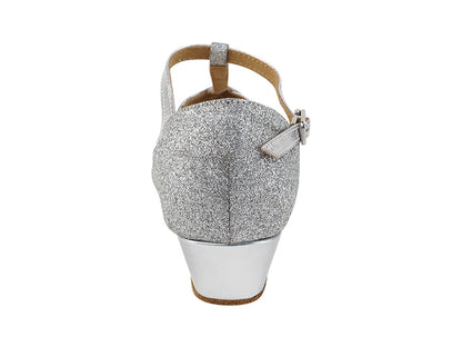 2901GLEDSS Silver Glitter &amp; Silver Leather with 1.5" heel in the photo