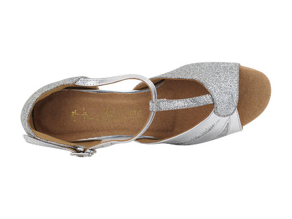 2901GLEDSS Silver Glitter &amp; Silver Leather with 1.5" heel in the photo