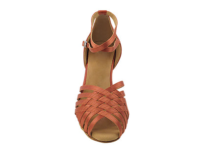 2912LEDSS Dark Tan Satin  3&quot; Heel (5059) in the photo