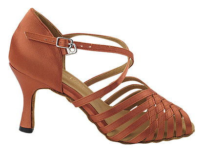 2912X Dark Tan Satin  3" Heel (5059) in the photo