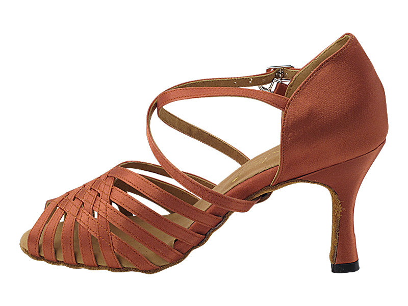 2912X Dark Tan Satin  3" Heel (5059) in the photo