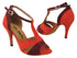 2913LEDSS Red Suede  &  Illusion Burgundy Velvet with 3.5" STILETTO HEEL (575) in the photo