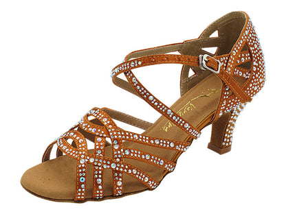 2933BlingTwo Dark Tan Satin with 2.5&quot; Heel (2899) in the photo