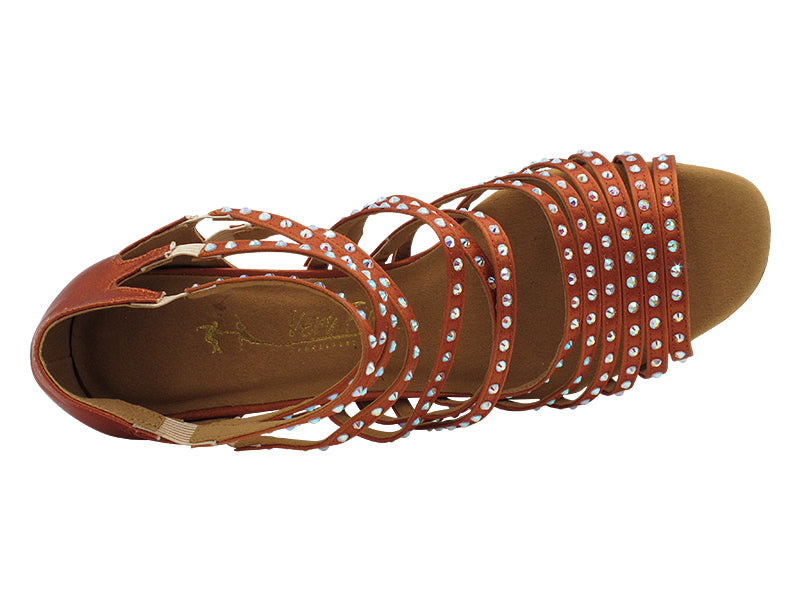 2934Bling Dark Tan Satin with 2.5" Heel (2899) in the photo