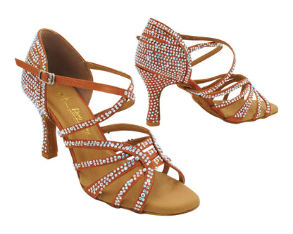 2935BlingTwo Dark Tan Satin with 3" Heel (5059) in the photo